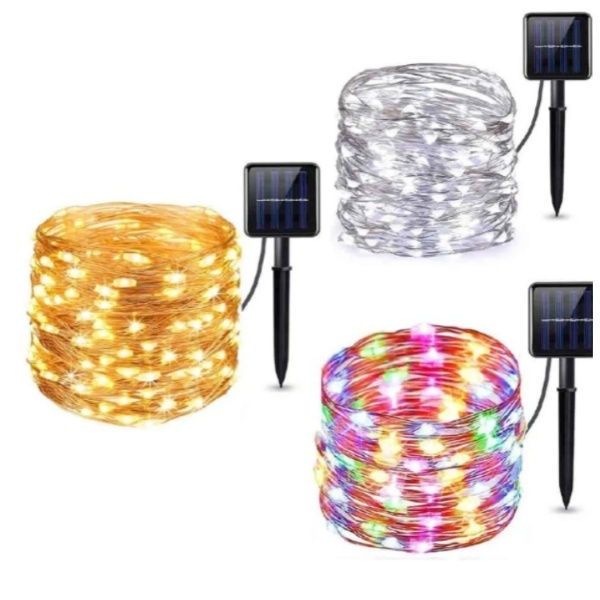 Luminițe cu panou solar 100 led, 10 m D224-736 foto