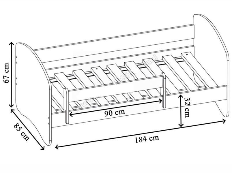 Кровать ACMA Meble Acma II 80x180 бортик/матрас 7 см White 5706978 фото