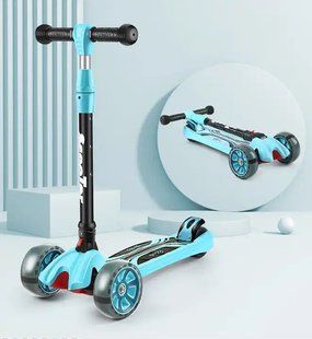 Trotinetă cu m&acirc;ner pliant Blue 58232 foto