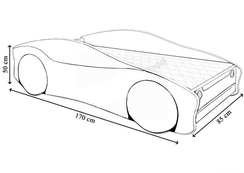Кровать ACMA Meble Acma V/Car №3 80x160 матрас 7 см Black 5707011 фото