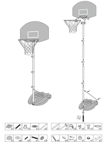 Coș Basketball 240 cm 62993 foto