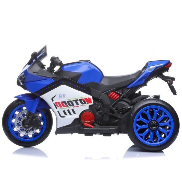 Motocicletă electrică cu parbriz iluminat LED Blue 67839 foto