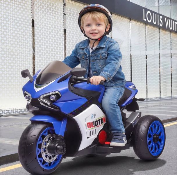 Motocicletă electrică cu parbriz iluminat LED Blue 67839 foto