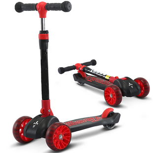 Trotinetă cu m&acirc;ner pliant Red/Black 58233 foto