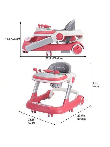 Premergător 2 &icirc;n 1 cu volan muzical Pink D2410-1907 foto