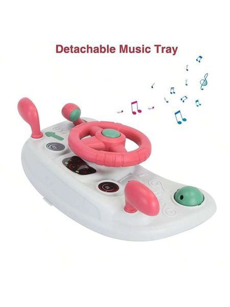 Premergător 2 &icirc;n 1 cu volan muzical Pink D2410-1907 foto
