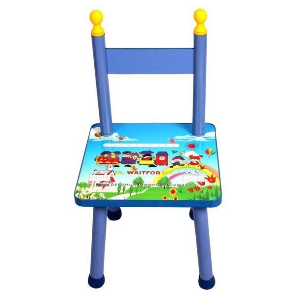 Set masuță cu două scaune pentru copii, din MDF, Albastru D2410-1879 foto
