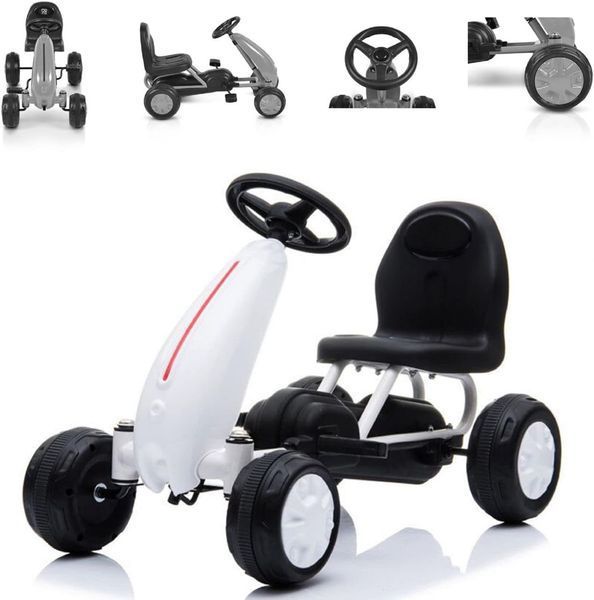 Kart cu pedale Ramiz B001.BIA Alb 001 foto