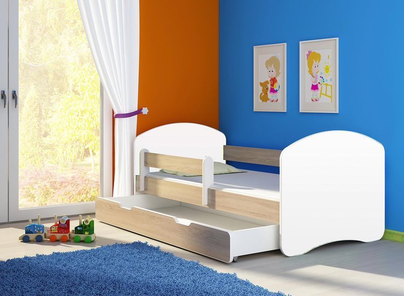Pat ACMA Meble Acma II 80x160 bariera/sertar/saltea 7cm White/Sonoma 5706938 foto