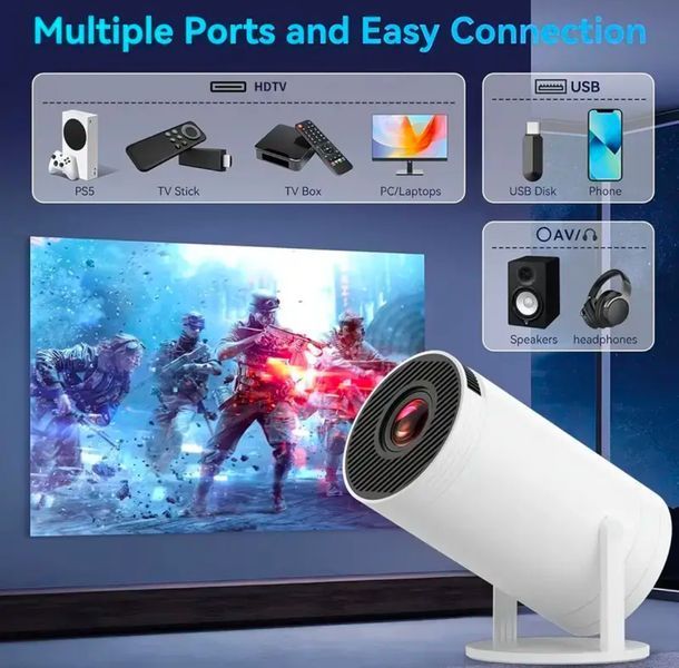 Proiector de jocuri 3D Controler 2-&icirc;n-1 F300 Gamepad - Android 11, Wi-Fi 5G, miniproiector portabil 4K Home Cinema și exterior F300 foto
