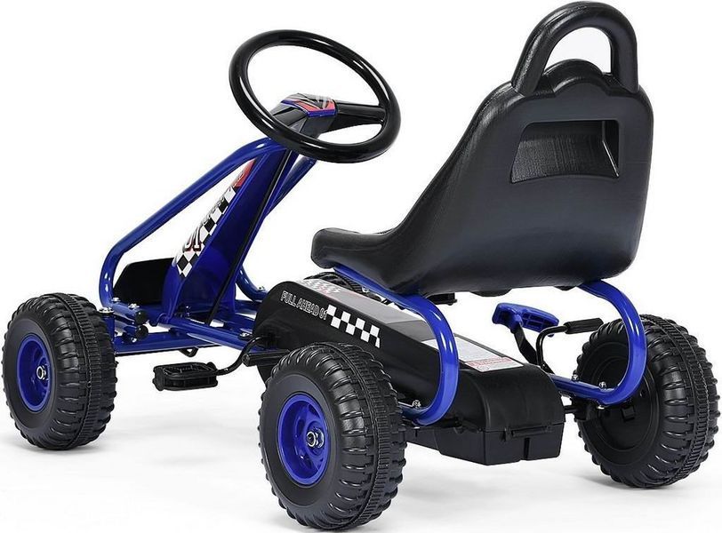 Kart cu pedale Costway Albastru/Negru 003 foto