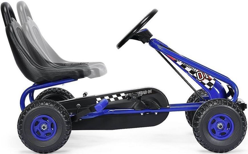 Kart cu pedale Costway Albastru/Negru 003 foto