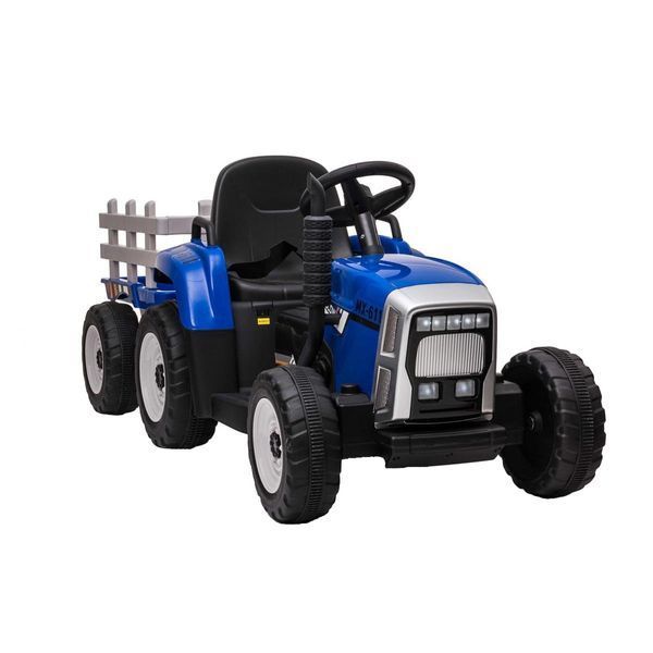 Tractor cu acumulator, 3 viteze, cu remorcă Albastru MX611/3 foto