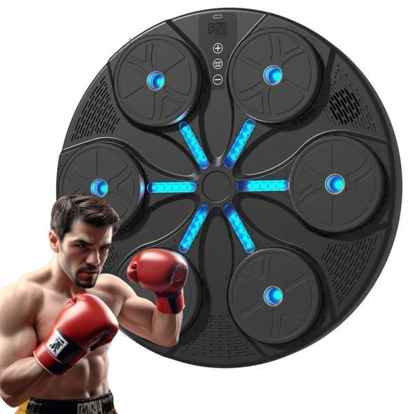 Țintă de box muzical pe perete cu lumini LED QJB-65 D255-1991 foto
