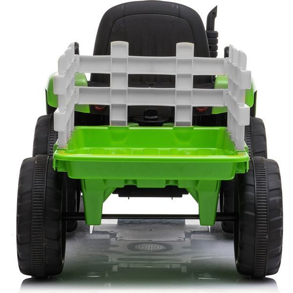 Tractor cu acumulator, 3 viteze, cu remorcă Verde MX611/2 foto