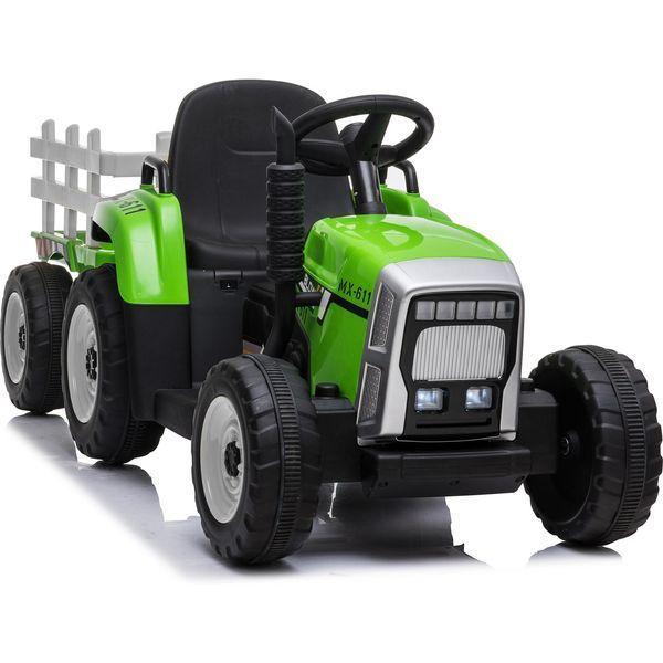 Tractor cu acumulator, 3 viteze, cu remorcă Verde MX611/2 foto