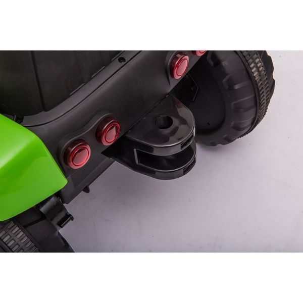 Tractor cu acumulator, 3 viteze, cu remorcă Verde MX611/2 foto