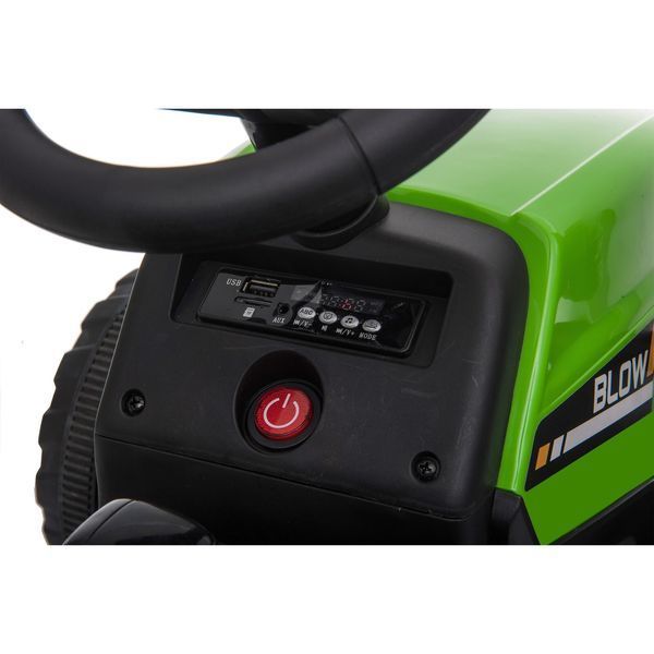 Tractor cu acumulator, 3 viteze, cu remorcă Verde MX611/2 foto