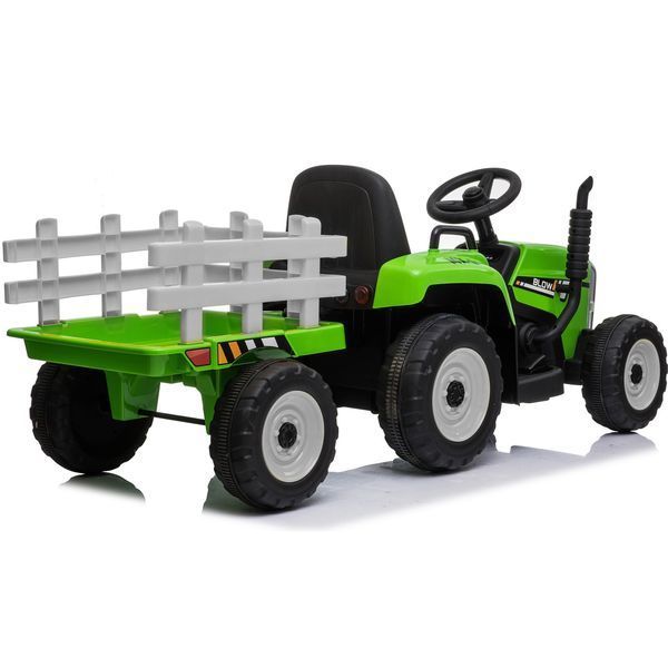 Tractor cu acumulator, 3 viteze, cu remorcă Verde MX611/2 foto