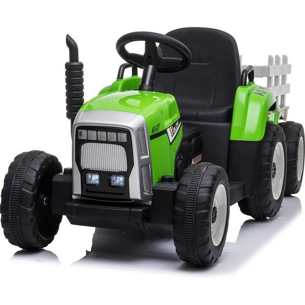 Tractor cu acumulator, 3 viteze, cu remorcă Verde MX611/2 foto