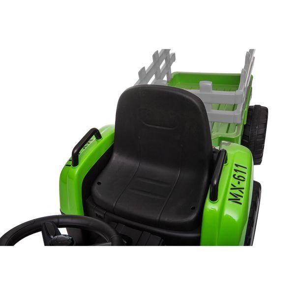 Tractor cu acumulator, 3 viteze, cu remorcă Verde MX611/2 foto