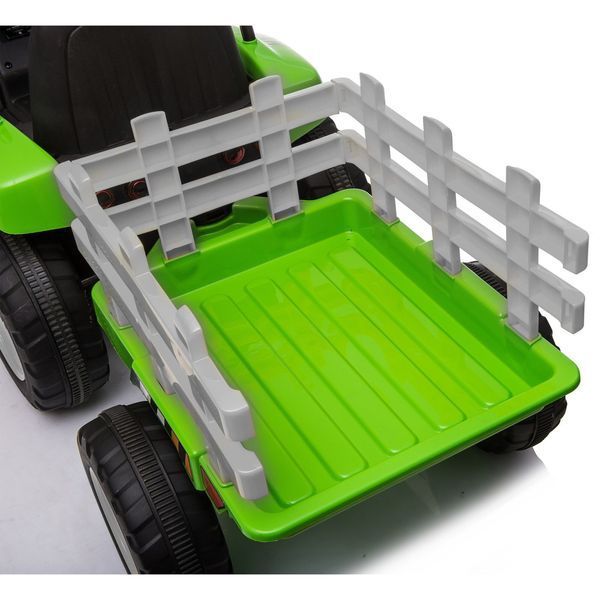Tractor cu acumulator, 3 viteze, cu remorcă Verde MX611/2 foto