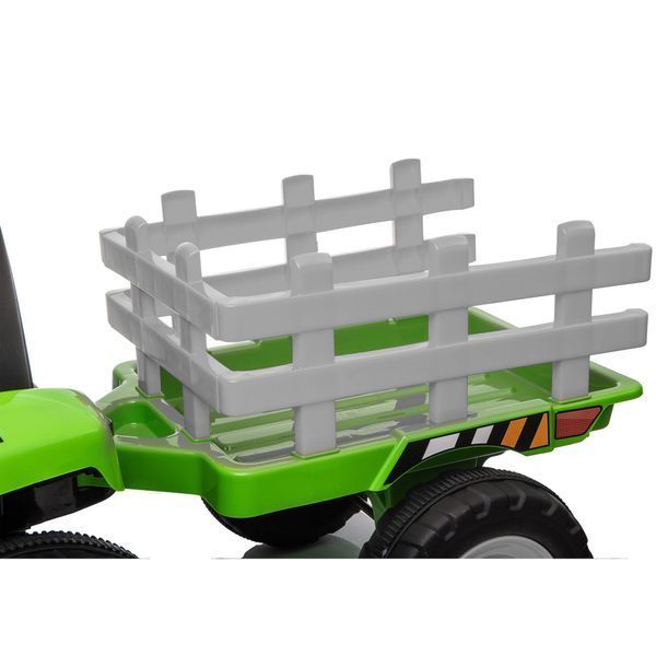 Tractor cu acumulator, 3 viteze, cu remorcă Verde MX611/2 foto