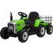 Tractor cu acumulator, 3 viteze, cu remorcă Verde MX611/2 foto 1