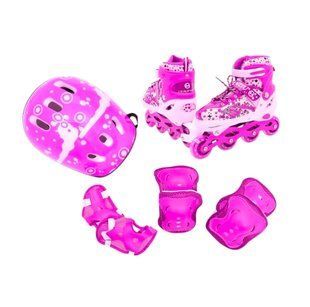 Role cu set de protecție (roți PVC și lumini) Roz L 41019 foto