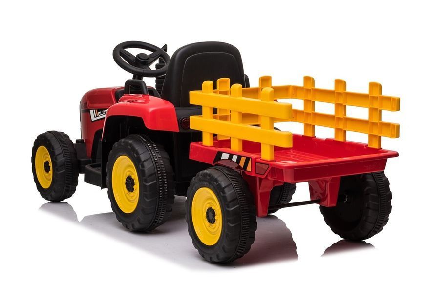 Tractor cu acumulator, 3 viteze, cu remorcă Roșu MX611/1 foto