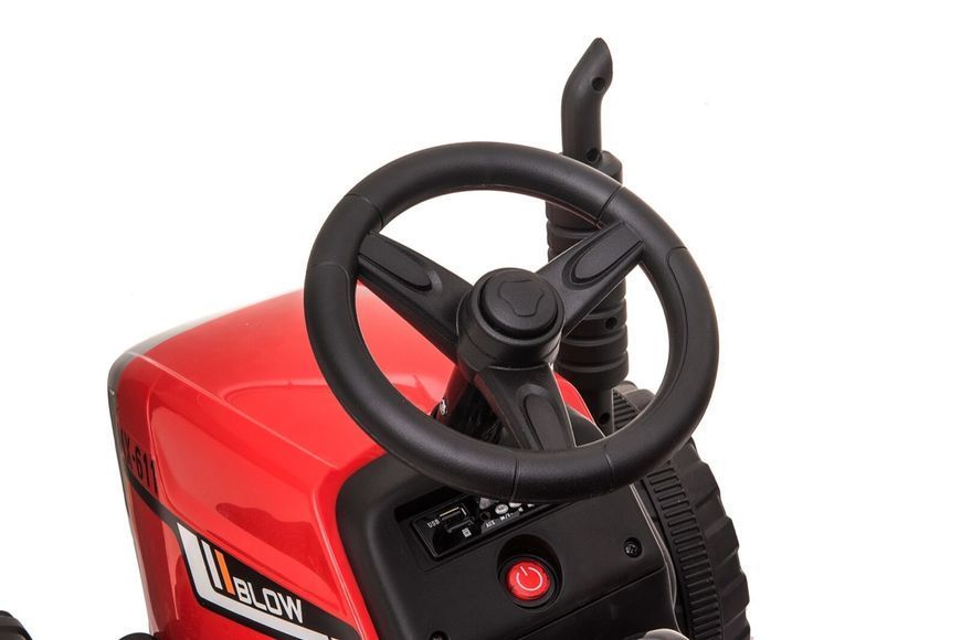 Tractor cu acumulator, 3 viteze, cu remorcă Roșu MX611/1 foto