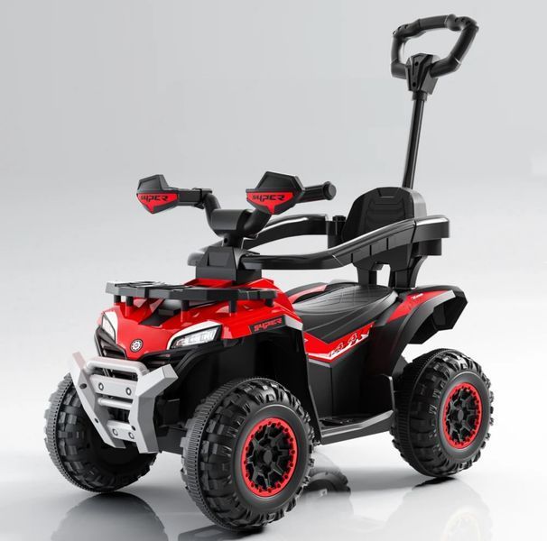 Толокар-квадроцикл с родительской ручкой, design off-road Red 394087 фото
