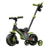 Tricicletă 4 &icirc;n 1, cu m&acirc;ner parental, muzică și lumini, Hello Baby Green 58367 foto