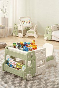 Măsuță cu set de construcție + tablă cu scaun 60070 foto