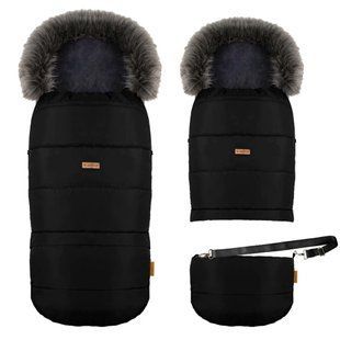 Чехол для коляски Zaffiro + сумка GrowUP 4.0 Graphite Plush - Black 031 фото