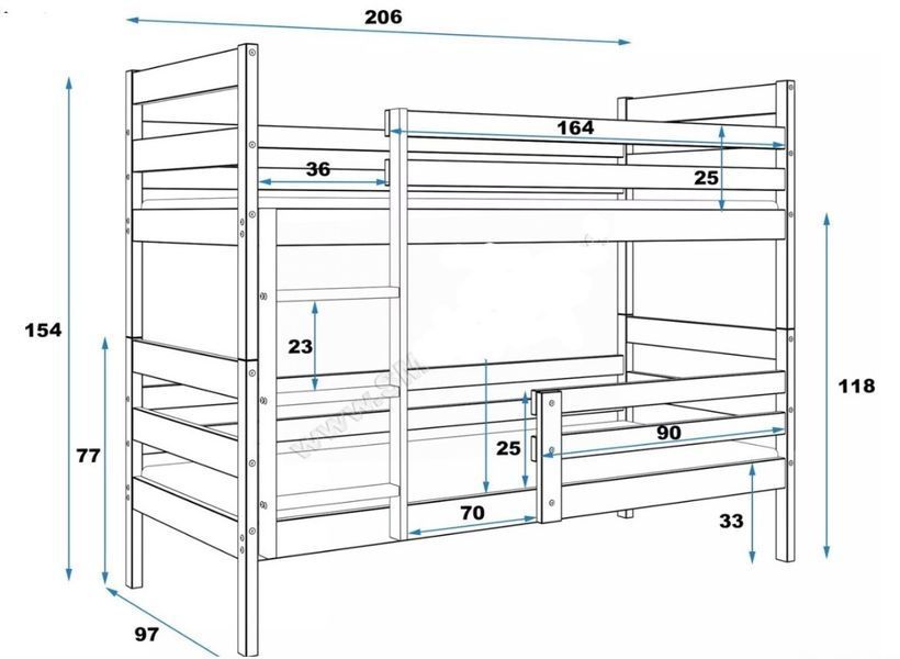 Двухъярусная кровать BMS Group Eryk 90x200 White 5663790 фото