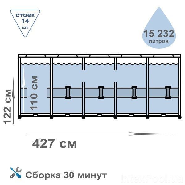 Бассейн Steel Pro Max (427x122cm) 5619DBW фото