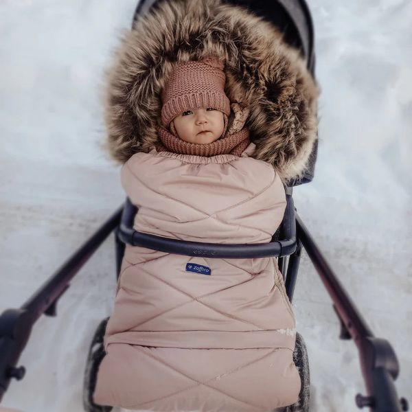 Husă cărucior Zaffiro + geantă GrowUP 4.0 Beige Plush - Rose 034 foto