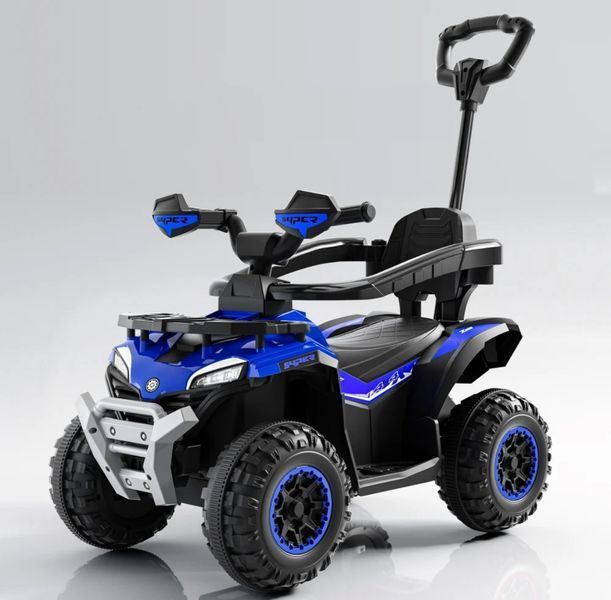Толокар-квадроцикл с родительской ручкой, design off-road Blue 716923 фото