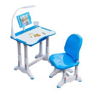 Set birou cu scaun reglabil Blue 64198 foto
