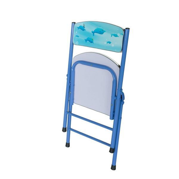 Set măsuță cu scăunel pliabil Baby, metal și MDF, Albastru D2410-1877 foto