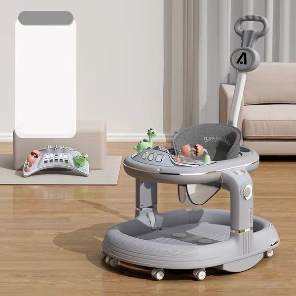 Ходунок 3 в 1 с ручкой Flippy Gray 68891 фото